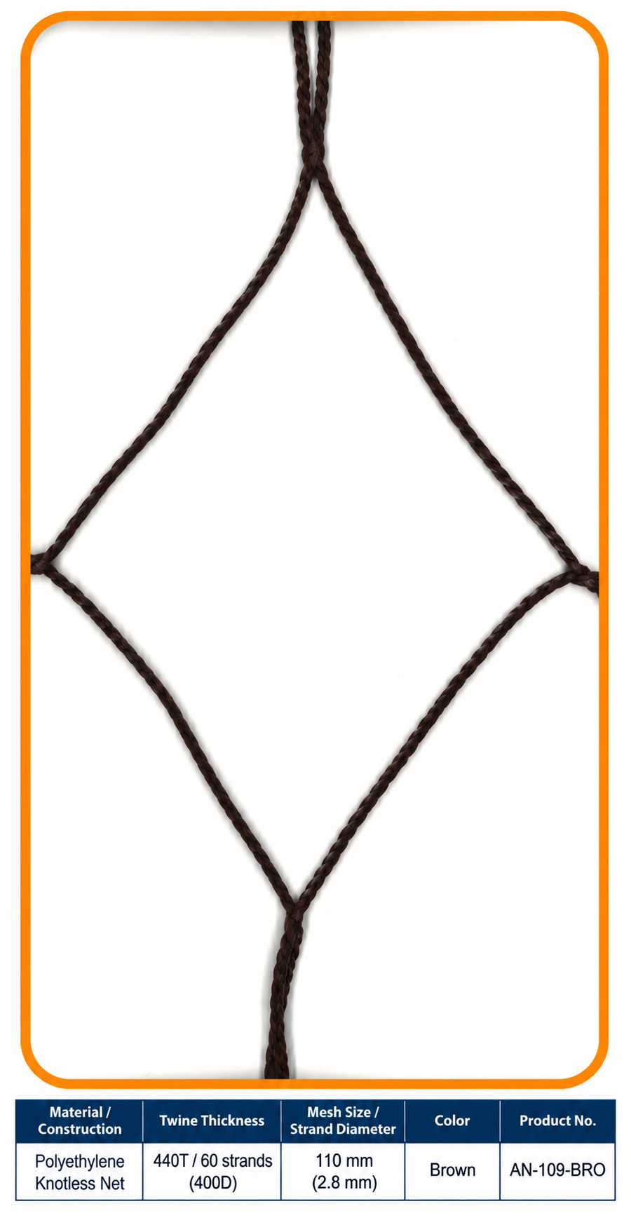 60-Ply Net – 110 mm Mesh | Brown